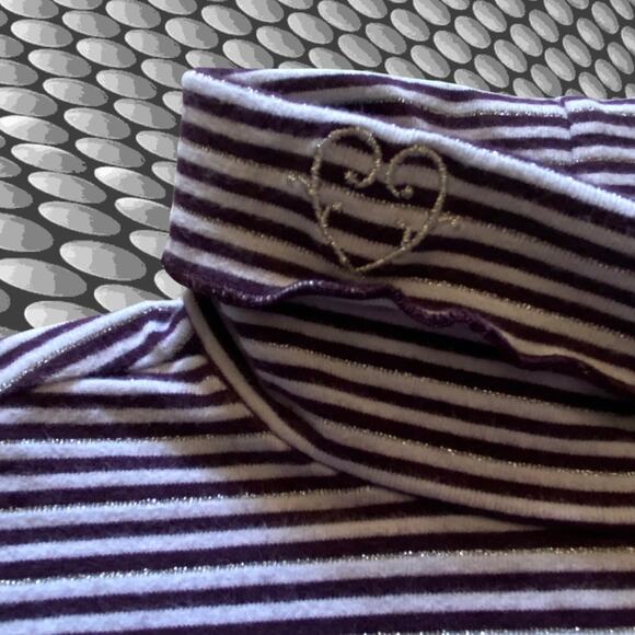 The Disney Store Striped Turtleneck Metallic Kids Sz 5-6 - Picture 5 of 9